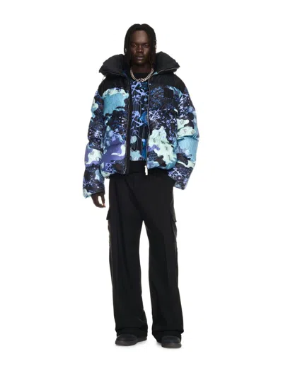 Off-white Blue Camo Nylon Down Puffer