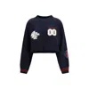 Off-white Royal Patch Crop Sweatshirt In Blue