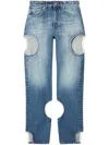 Off-white Off White Meteor Cut Out Jeans In Blue