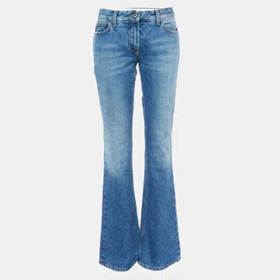 Pre-owned Off-white Blue Denim Flared Jeans S/waist 31"