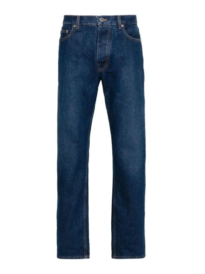 OFF-WHITE BLUE DENIM LOGO PANTS