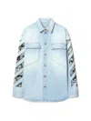 Off-white Blue Diagonal Fresco Arrow Military Shirt In Blue