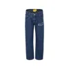 Off-white Boy's Bookish Logo Patch Jeans In Denim