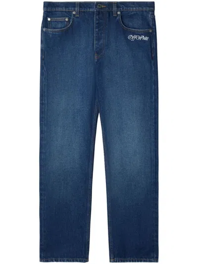 OFF-WHITE BLUE JEANS WITH LOGO