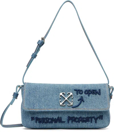 Off-white Blue Jitney 0.7 Denim Bag