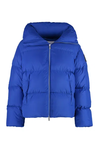 Off-white Blue Men's Fw23 Hooded Full-zip Down Jacket