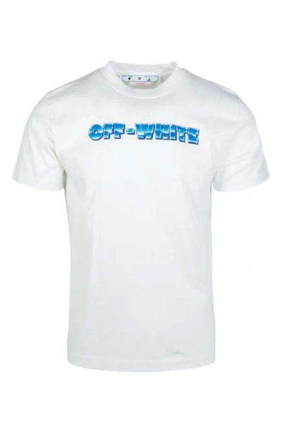 Off-white Blue Metal Arrow Cotton Graphic T-shirt In White