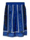 Off-white Sustainable Viscose Bermuda Shorts With Bandana Print In Multi