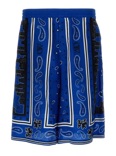 OFF-WHITE OFF-WHITE SHORTS WITH BANDANA PATTERN