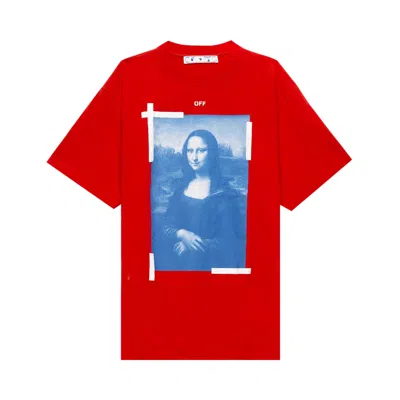 Pre-owned Off-white Blue Monalisa Over Tee 'fiery Red'