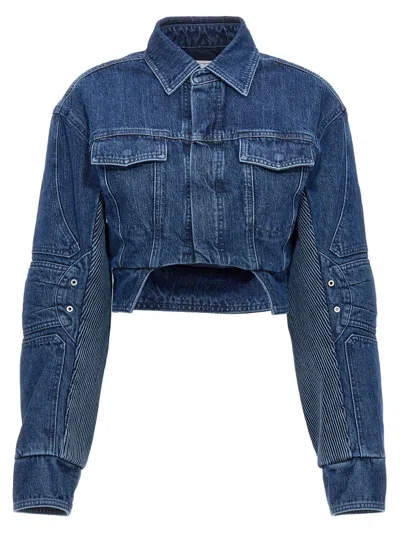 OFF-WHITE BLUE MOTORCYCLE DENIM JACKET