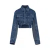 Off-white Blue Motorcycle Hole Crop Jacket