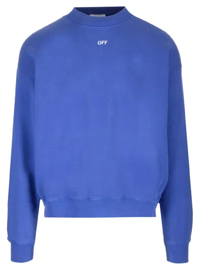 Off-white Off Stamp Skate Cotton Sweatshirt In Blue