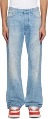 Off-white Paint Splatter Jeans In Blue - Multicol