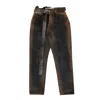 Off-white Blue 'rusted' Cropped Denim Pants In Blue