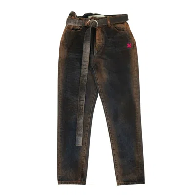 Off-white Blue 'rusted' Cropped Denim Pants