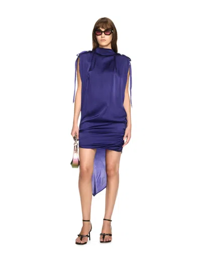 Off-white Blue Satin Key Dress