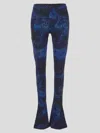 Off-white All-over Logo-print Flared Trousers In Blue
