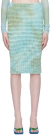 Off-white Smocked Tie-dye Midi Skirt In Light Blue
