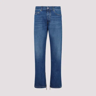 OFF-WHITE BLUE STRAIGHT LEG COTTON JEANS