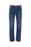 Off-white Indigo Blue Cotton Jeans In Blue