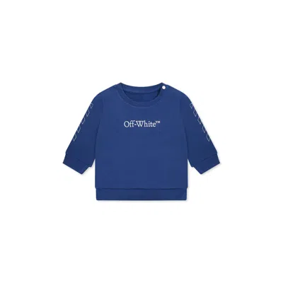 Off-white Blue Sweatshirt For Baby Boy With Logo
