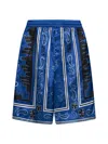 Off-white Sustainable Viscose Bermuda Shorts With Bandana Print In Multi