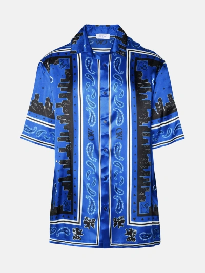 Off-white Camicia Bowling  Bandana In Blue