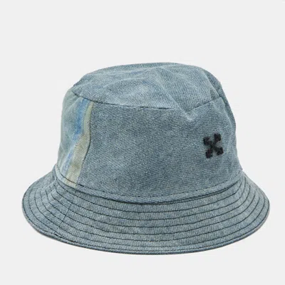 Pre-owned Off-white Off White Blue Washed Denim Bucket Hat One Size