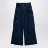 OFF-WHITE BLUE WIDE CARGO DENIM JEANS