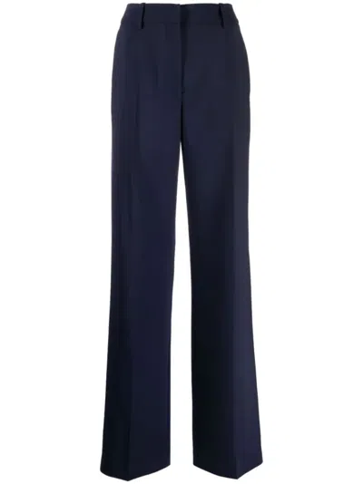 OFF-WHITE BLUE WIDE-LEG VIRGIN-WOOL-BLEND TROUSERS