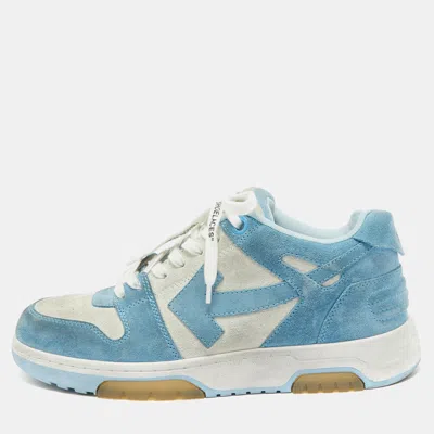 Pre-owned Off-white Blue/white Vintage Suede Out Of Office Trainers Size 43