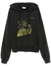 Off-white Men Blurred Bacchus Cotton Hoodie In Black