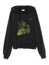Off-white Men Blurred Bacchus Cotton Hoodie In Black