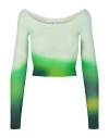 OFF-WHITE OFF-WHITE BLURRED SEAMLESS KNIT TOP WOMAN TOP MULTICOLORED SIZE 10 VISCOSE, POLYESTER