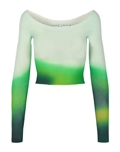 Off-white Blurred Seamless Knit Top In Green