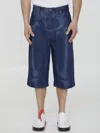 Off-white Skeleton Denim Bermuda Shorts In Blue