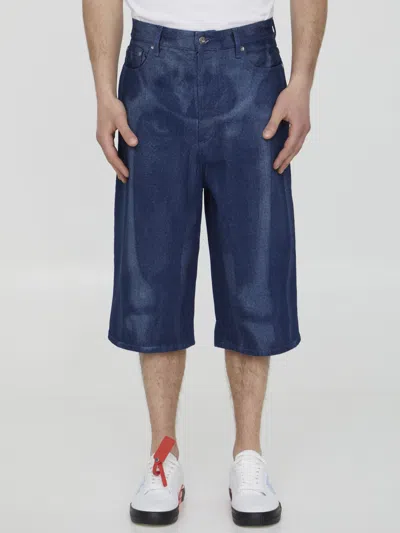 Off-white Body Scan Bermuda Shorts In Blue