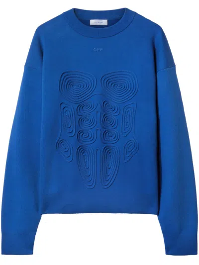 Off-white Body Scan Crew-neck Sweatshirt In Azul