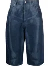 Off-white Skeleton Denim Bermuda Shorts In Blau