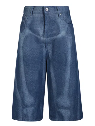 Off-white Body Scan Bermuda Shorts In Blue