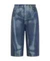 Off-white Skeleton Denim Bermuda Shorts In Blue