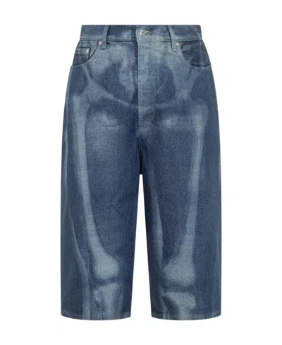 OFF-WHITE OFF-WHITE STRAIGHT LEG DENIM SHORTS