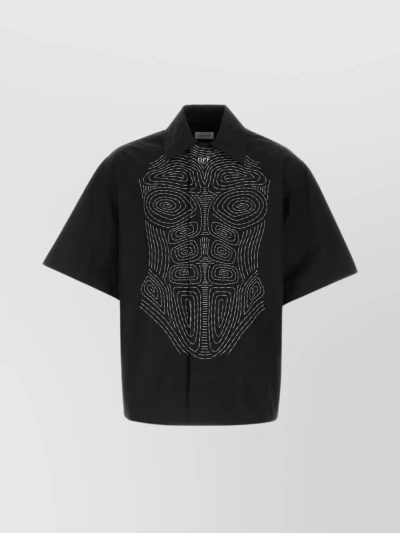 Off-white Body Stitch Cotton Shirt In Black