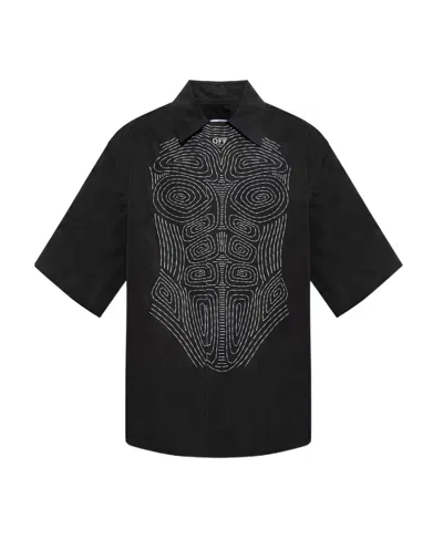 OFF-WHITE BODY STITCH COTTON SHIRT
