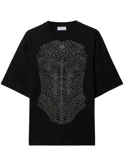 OFF-WHITE BODY STITCH COTTON T-SHIRT