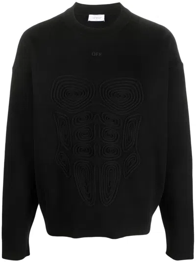 Off-white Body Stitch Jersey Sweatshirt In Schwarz