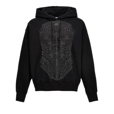 Pre-owned Off-white Body Stitch Skate Hoodie 'black/white'