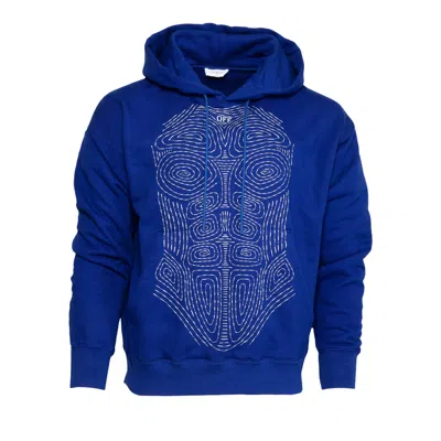 Pre-owned Off-white Body Stitch Skate Hoodie 'blue/white' | Men's Size M