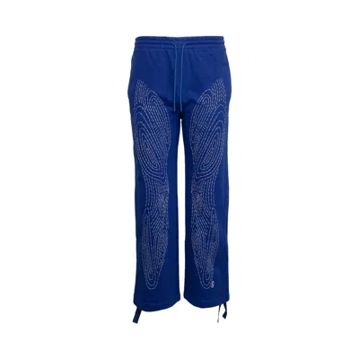 Pre-owned Off-white Body Stitch Skate Sweatpants 'blue/white' | Men's Size L